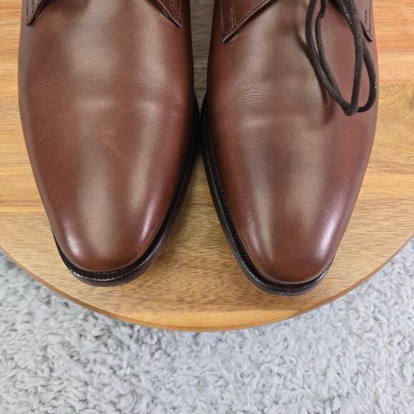 Jack Erwin Mens 9 Brown Leather Business Casual Office Plain Toe Derby Oxford main image 9